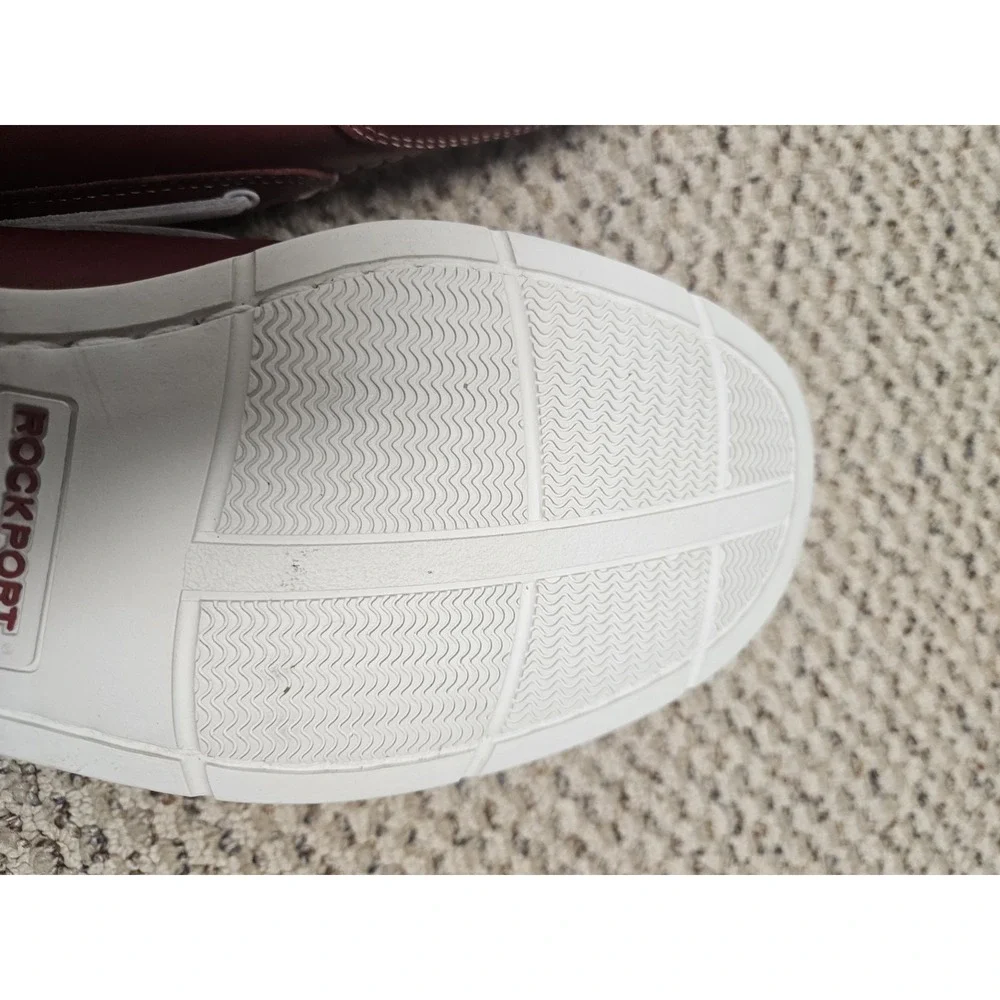 NEW‎ Rockport Men's Red Leather Boat Deck Shoes Size 11 M  ⚡️
